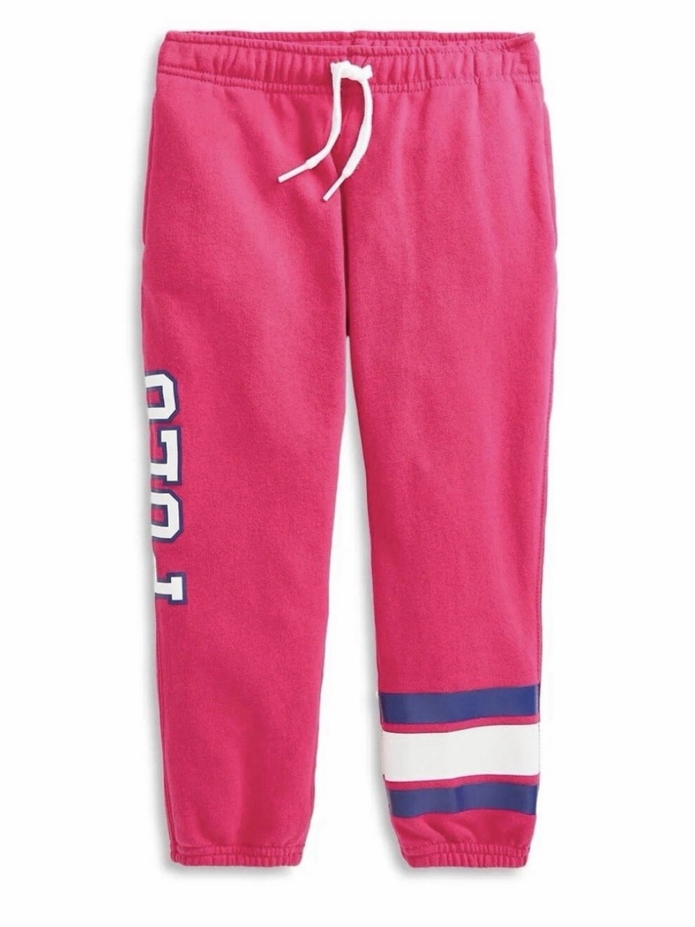 Ralph Lauren Hot Pink Fleece Joggers with Side Logo